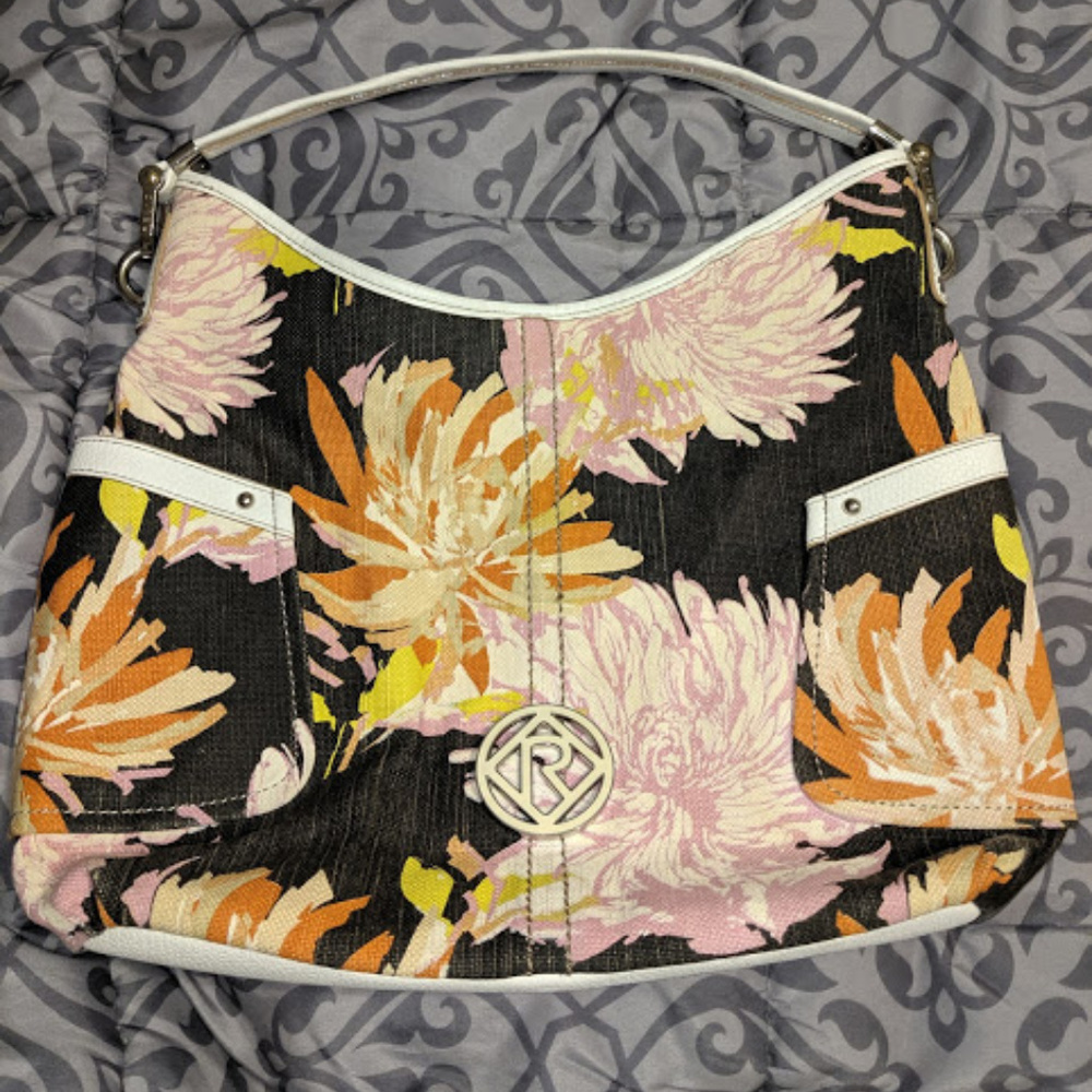 Relic Floral Purple & Orange hand bag - EUC